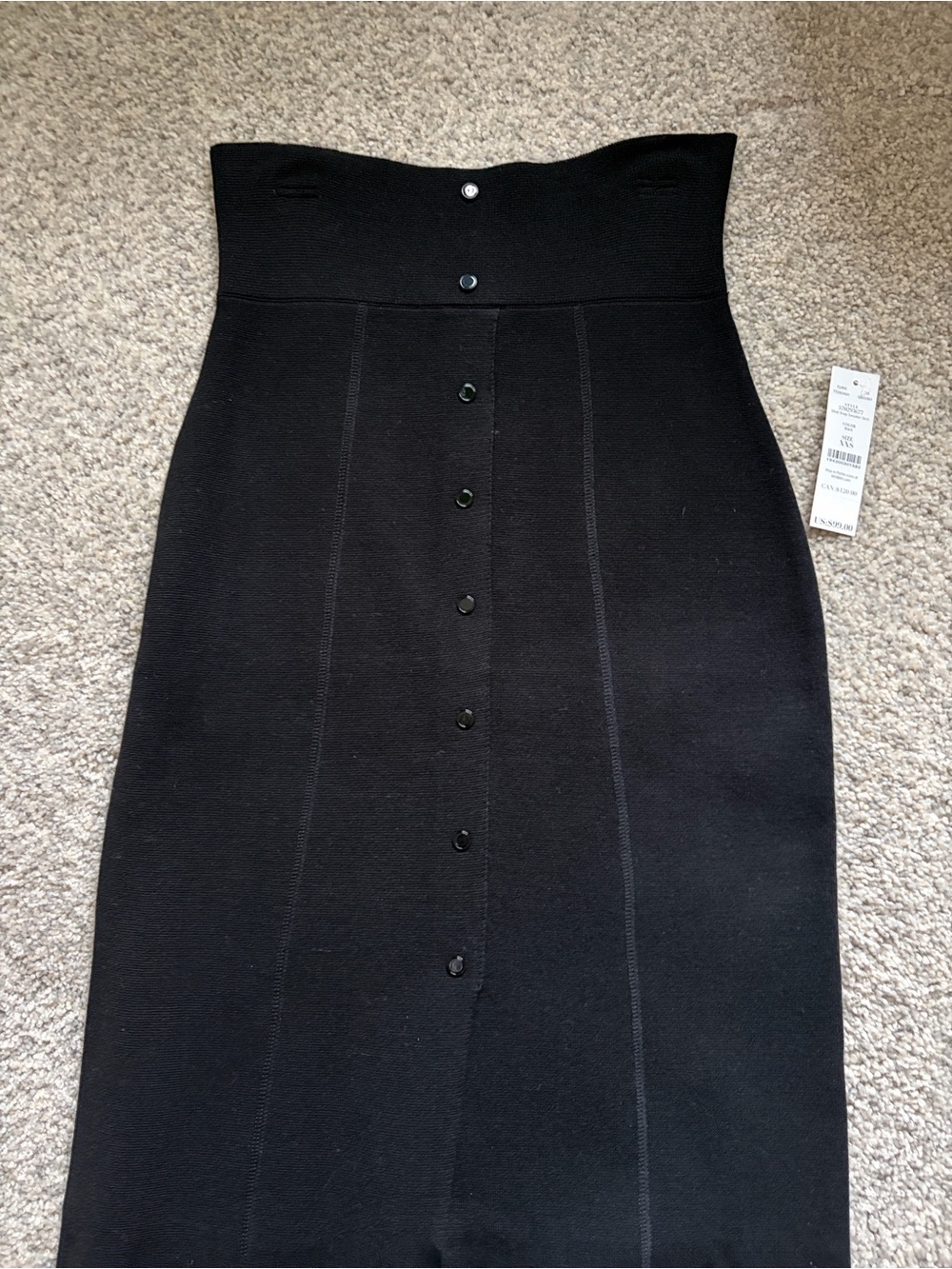 🤍🖤White House Black Market Black Button-Front Pencil Skirt